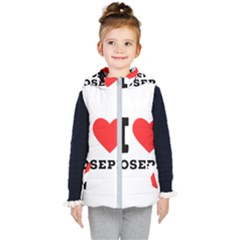 I Love Joseph Kids  Hooded Puffer Vest by ilovewhateva