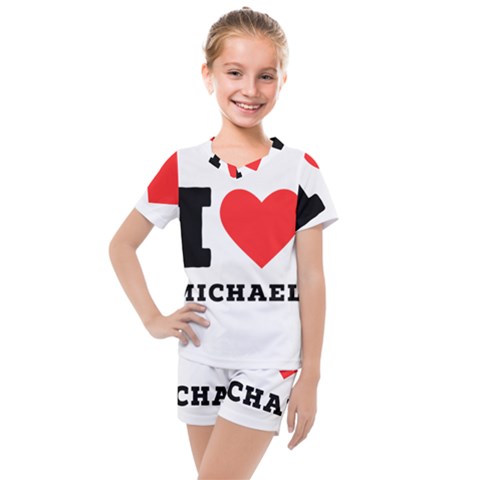 I Love Michael Kids  Mesh Tee And Shorts Set by ilovewhateva