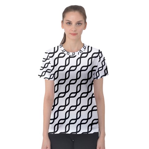 Diagonal-stripe-pattern Women s Sport Mesh Tee by Semog4