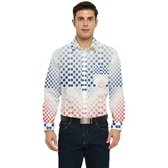 Dots-pointillism-abstract-chevron Men s Long Sleeve Pocket Shirt  by Semog4