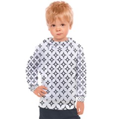 Star-curved-pattern-monochrome Kids  Hooded Pullover by Semog4