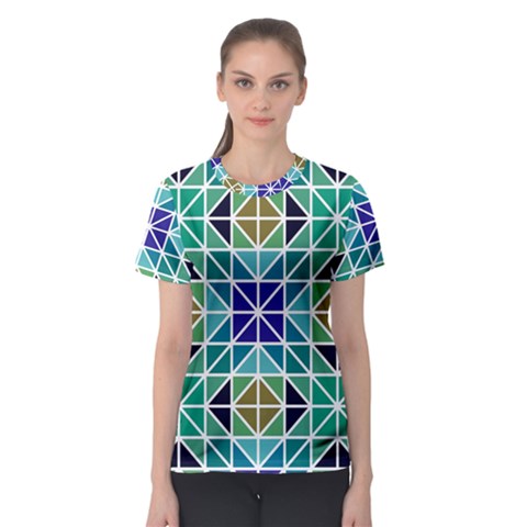 Mosaic-triangle-symmetry- Women s Sport Mesh Tee by Semog4