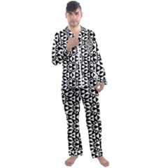 Geometric-tile-background Men s Long Sleeve Satin Pajamas Set by Semog4