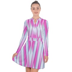 Geometric-3d-design-pattern-pink Long Sleeve Panel Dress by Semog4