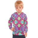 Checkerboard-squares-abstract---- Kids  Hooded Pullover View1