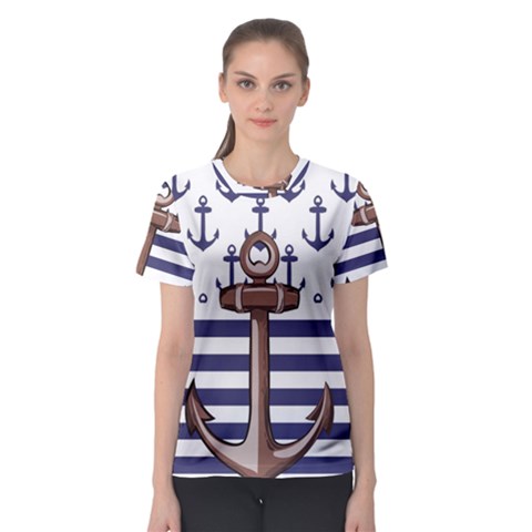 Anchor Background Design Women s Sport Mesh Tee by Semog4