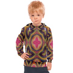 Kaleidoscope Art Pattern Ornament Kids  Hooded Pullover by Semog4