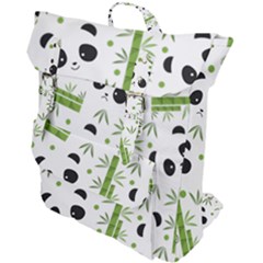 Giant Panda Bear Green Bamboo Buckle Up Backpack by Salman4z