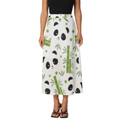 Giant Panda Bear Green Bamboo Classic Midi Chiffon Skirt by Salman4z