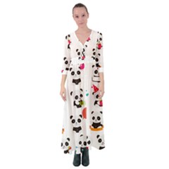 Giant Panda Bear Cuteness Button Up Maxi Dress by Salman4z