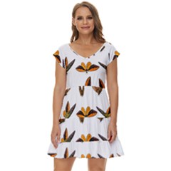 Butterfly Butterflies Insect Swarm Short Sleeve Tiered Mini Dress by Salman4z