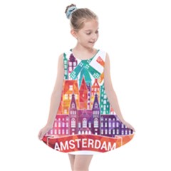 Vector Graphics Amsterdam Silhouette Kids  Summer Dress by Salman4z