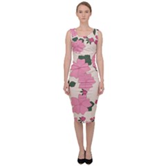 Floral Vintage Flowers Sleeveless Pencil Dress by Dutashop