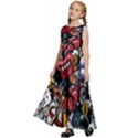 Mural Graffiti Paint Kids  Satin Sleeveless Maxi Dress View2