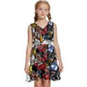 Mural Graffiti Paint Kids  Sleeveless Tiered Mini Dress View1