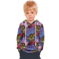 Purple Red And Green Flowers Digital Wallpaper Patterns Ornament Kids  Overhead Hoodie by Salman4z