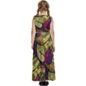 Pattern Vector Texture Style Garden Drawn Hand Floral Kids  Satin Sleeveless Maxi Dress View4