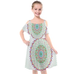 Flower Abstract Floral Hand Ornament Hand Drawn Mandala Kids  Cut Out Shoulders Chiffon Dress by Salman4z