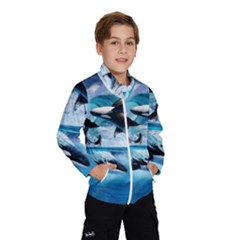 Orca Wave Water Underwater Kids  Windbreaker by Salman4z