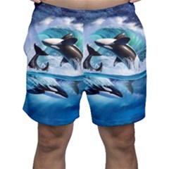 Orca Wave Water Underwater Men s Shorts by Salman4z