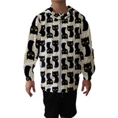 Black Cats And Dots Koteto Cat Pattern Kitty Kids  Hooded Windbreaker by Salman4z