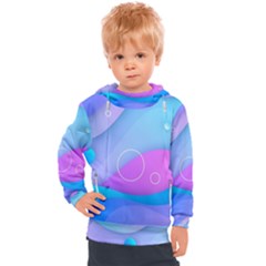 Colorful Blue Purple Wave Kids  Hooded Pullover by Salman4z