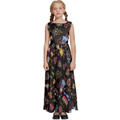 Cartoon Texture Kids  Satin Sleeveless Maxi Dress by Salman4z