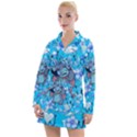 Blue Stitch Aesthetic Women s Long Sleeve Casual Dress View1