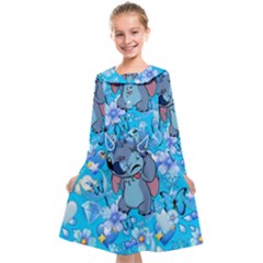 Blue Stitch Aesthetic Kids  Midi Sailor Dress by Salman4z