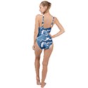 Waves Aesthetics Illustration Japanese High Neck One Piece Swimsuit View2