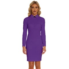 Long Sleeve Shirt Collar Bodycon Dress by Intrinketly777