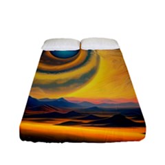 Surrealist Fantasy Dream Moon Space Fitted Sheet (full/ Double Size) by Jancukart