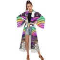 Rainbow Fun Cute Minimal Doodle Drawing Art Maxi Kimono View1