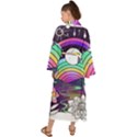 Rainbow Fun Cute Minimal Doodle Drawing Art Maxi Kimono View2