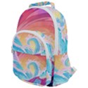 Waves Ocean Sea Tsunami Nautical 9 Rounded Multi Pocket Backpack View1