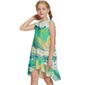 Waves Ocean Sea Tsunami Nautical 90 Kids  Frill Swing Dress View2