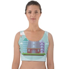 Amsterdam Landmark Landscape Velvet Crop Top by Sudheng