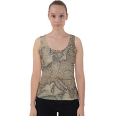 Vintage Europe Map Velvet Tank Top by Sudheng