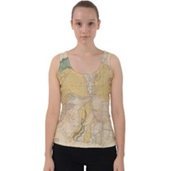 Vintage World Map Physical Geography Velvet Tank Top by Sudheng