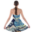 Starry Night Hokusai Van Gogh The Great Wave Off Kanagawa Strapless Bra Top Dress View2