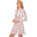 Pink Zebra Vibes Animal Print  Long Sleeve Velour Longline Dress View2