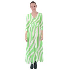 Green Zebra Vibes Animal Print  Button Up Maxi Dress by ConteMonfrey