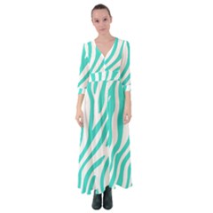 Blue Zebra Vibes Animal Print   Button Up Maxi Dress by ConteMonfrey