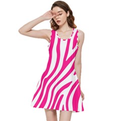 Pink Fucsia Zebra Vibes Animal Print Inside Out Racerback Dress by ConteMonfrey