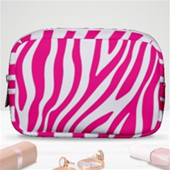 Pink Fucsia Zebra Vibes Animal Print Make Up Pouch (small) by ConteMonfrey