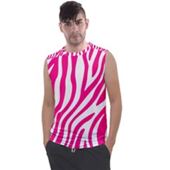 Pink Fucsia Zebra Vibes Animal Print Men s Regular Tank Top by ConteMonfrey