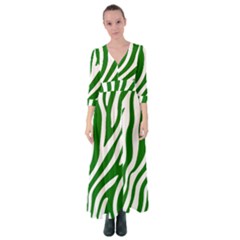 Dark Green Zebra Vibes Animal Print Button Up Maxi Dress by ConteMonfrey