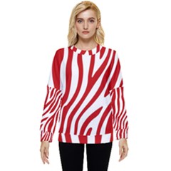 Red Zebra Vibes Animal Print  Hidden Pocket Sweatshirt by ConteMonfrey