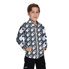 Grey And White Little Paws Kids  Windbreaker by ConteMonfrey