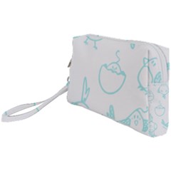 Birds Seamless Pattern Blue Wristlet Pouch Bag (small) by ConteMonfrey